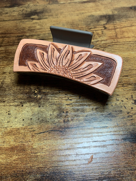 Single Sunflower Claw Clip - 4 inch