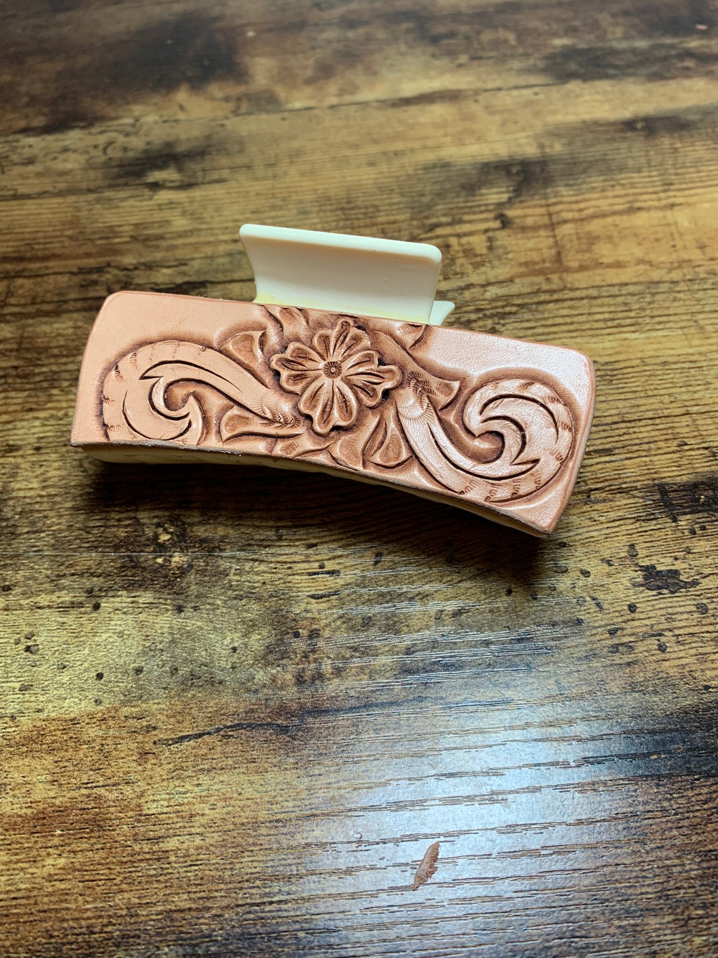 Scrolls and Flower Claw Clip - 4 inch