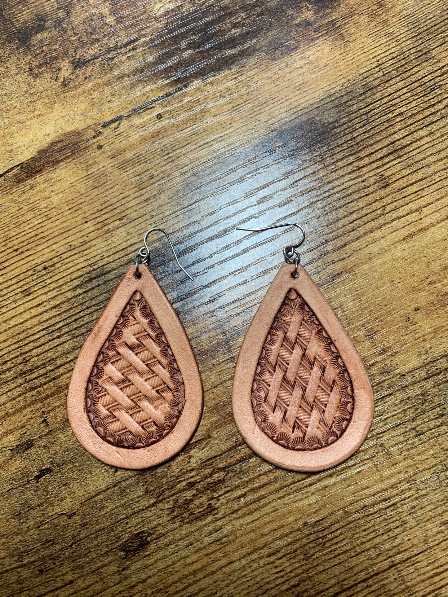 Basketweave Teardrop Earring - Large