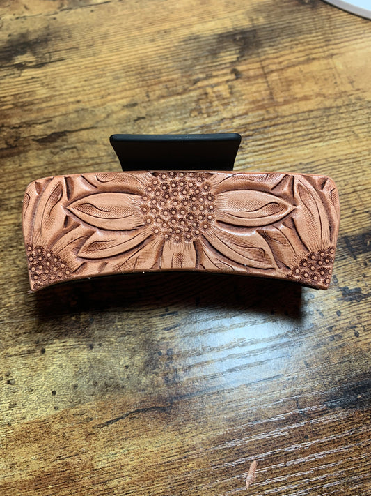 Triple Sunflower Claw Clip - 4 inch
