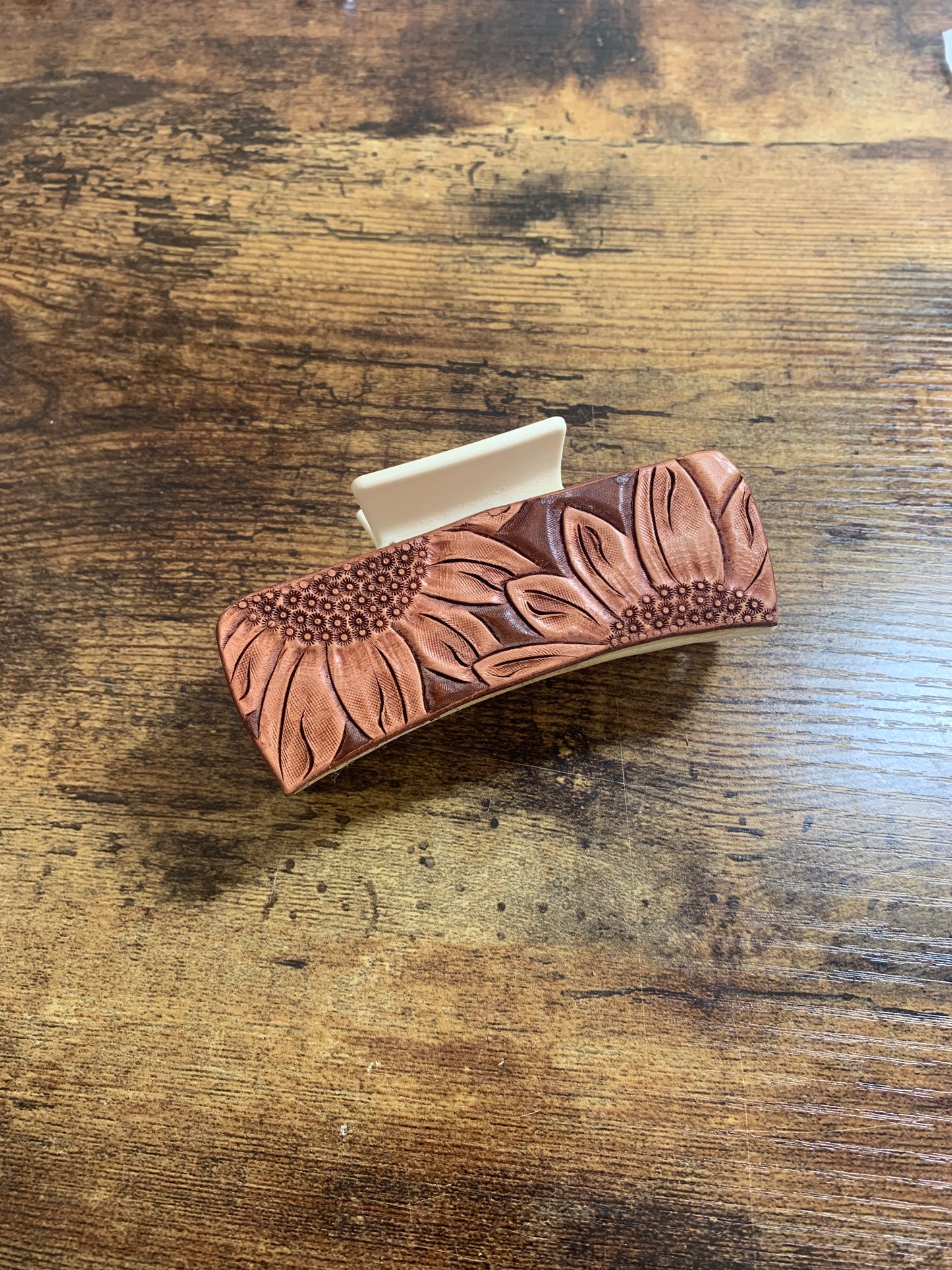Double Sunflower Claw Clip - 4 Inch