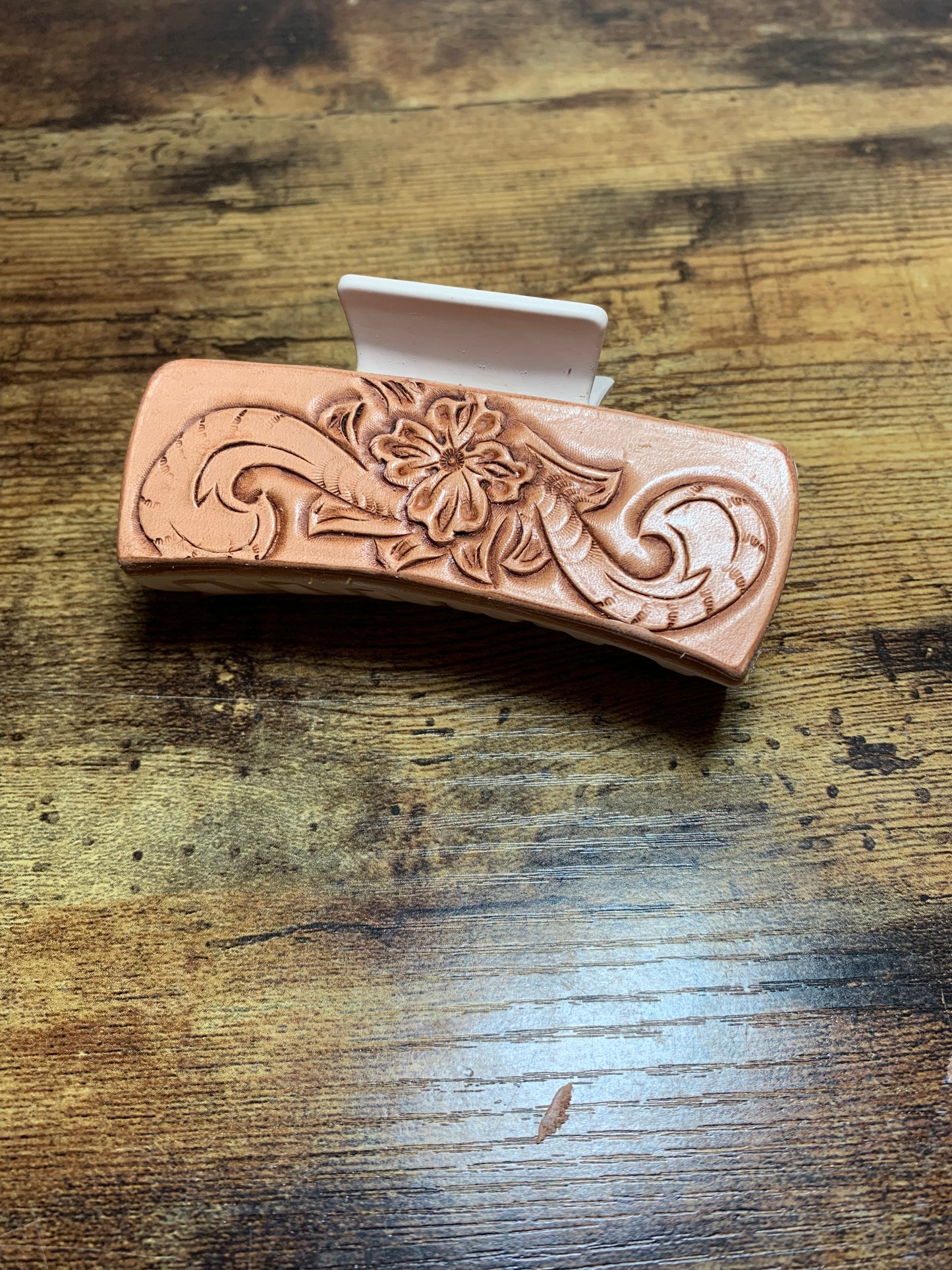 Scrolls and Flower Claw Clip - 4 inch