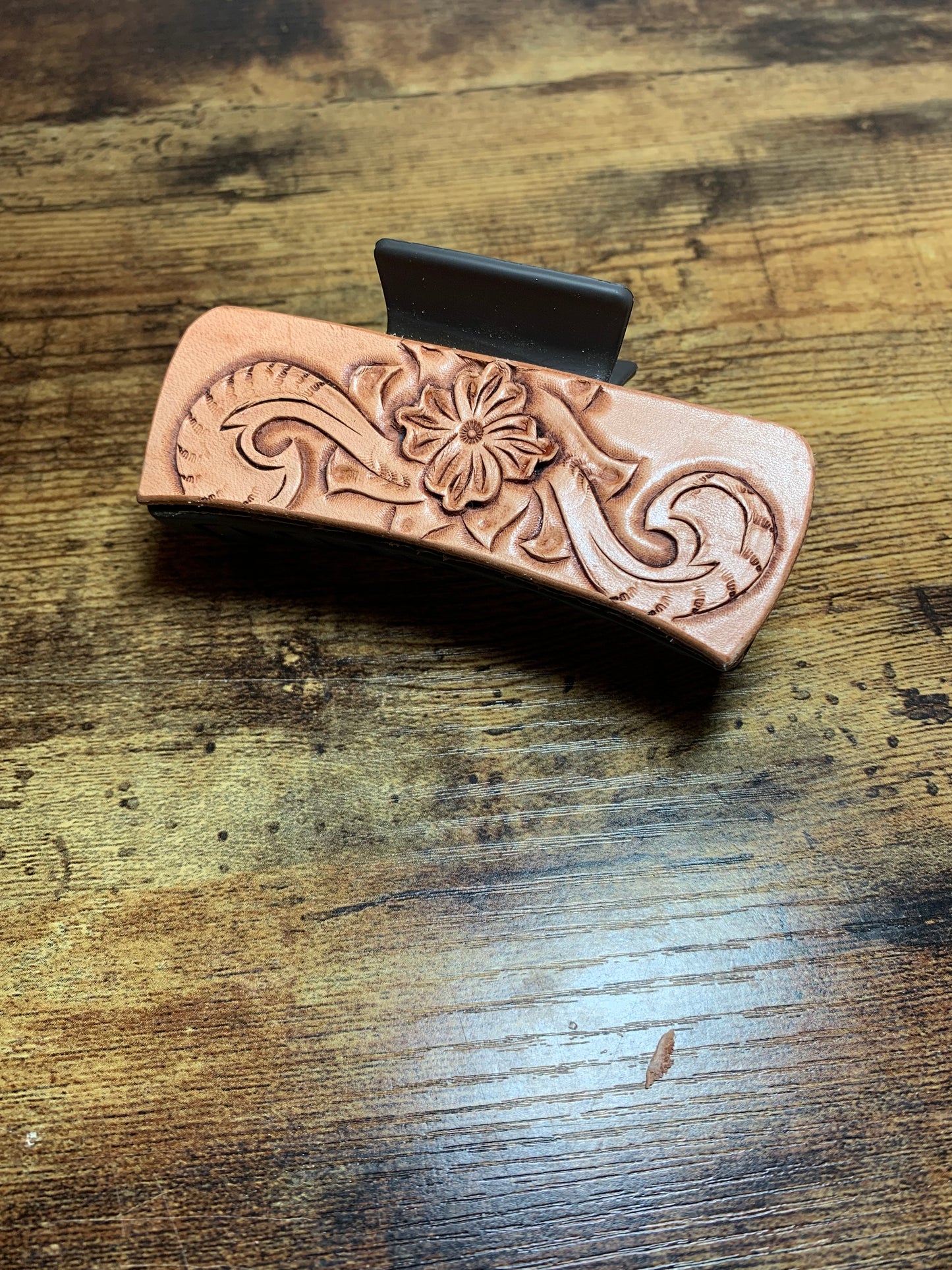 Scrolls and Flower Claw Clip - 4 inch